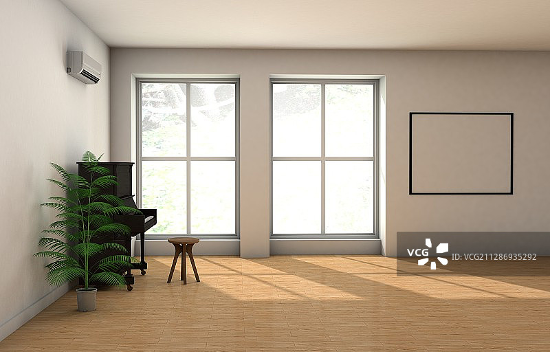 客厅钢琴房图片素材