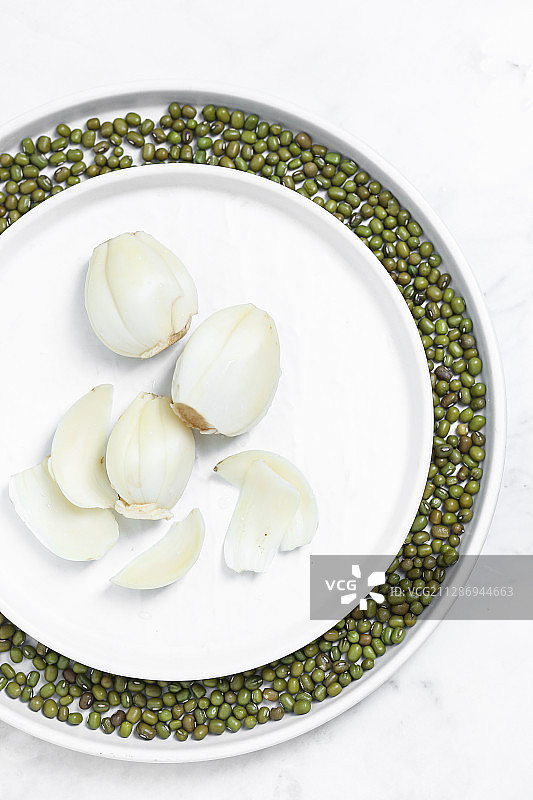 自制百合绿豆汤食材图片素材