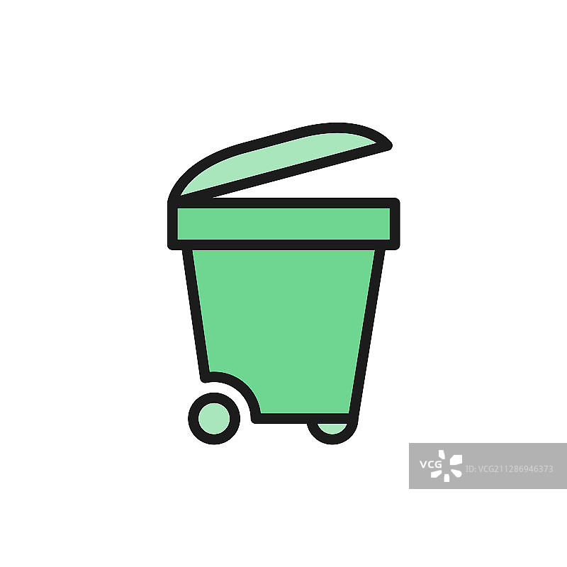 垃圾箱扁平风色块设计图片素材