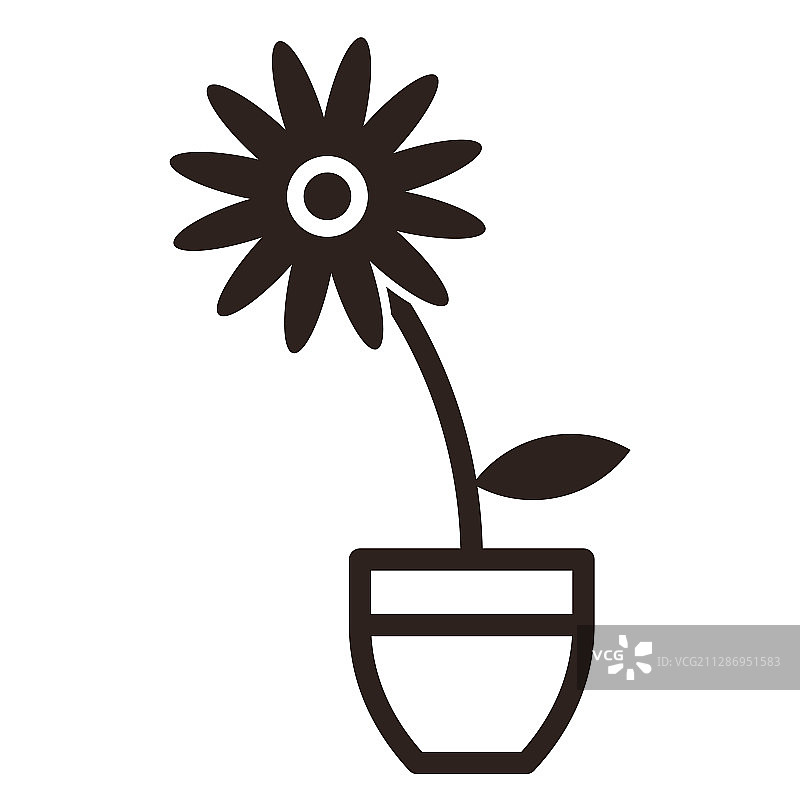 盆栽花朵图标图片素材