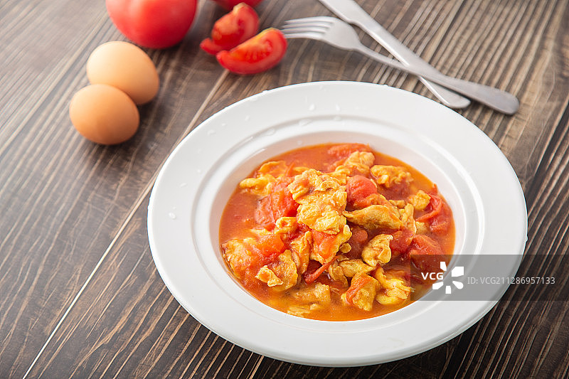 家常菜西红柿炒鸡蛋图片素材