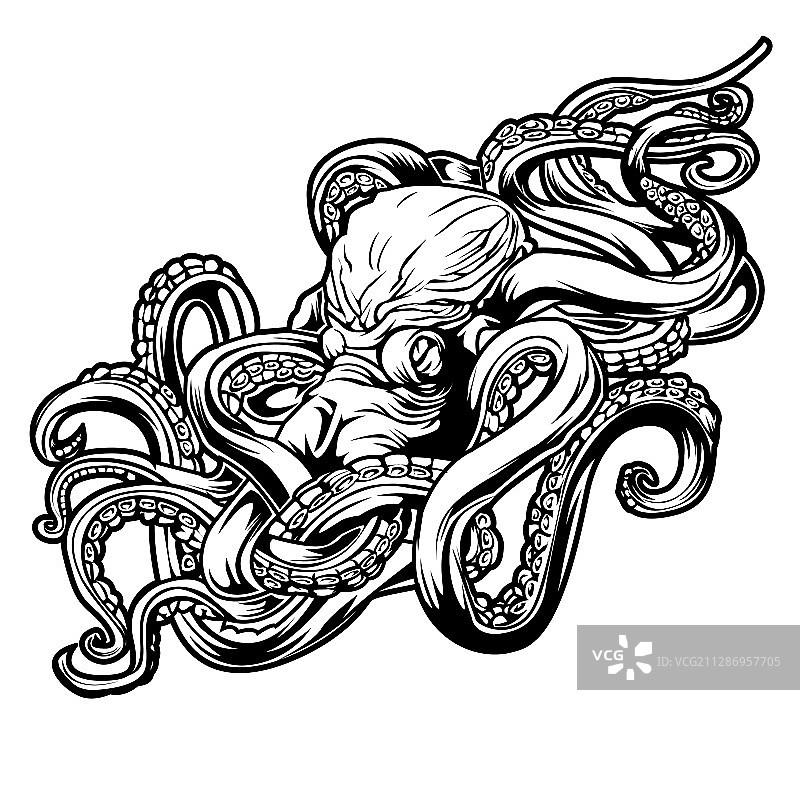 章鱼海洋生物纹身图案2图片素材