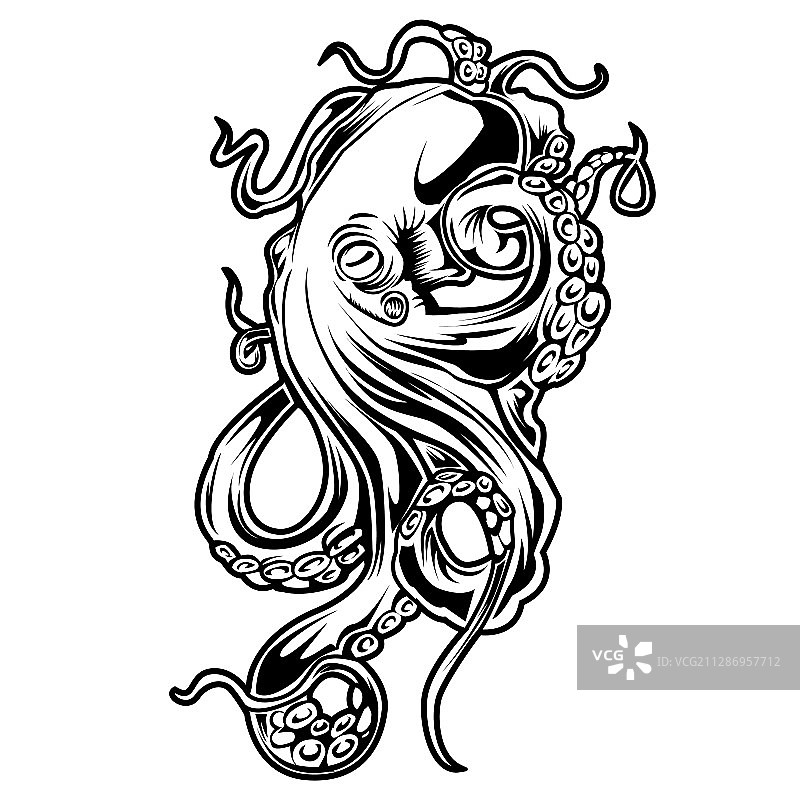 章鱼海洋纹身图案4图片素材