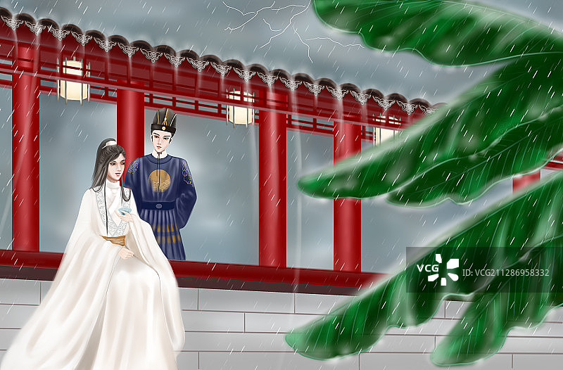 雨打芭蕉图片素材