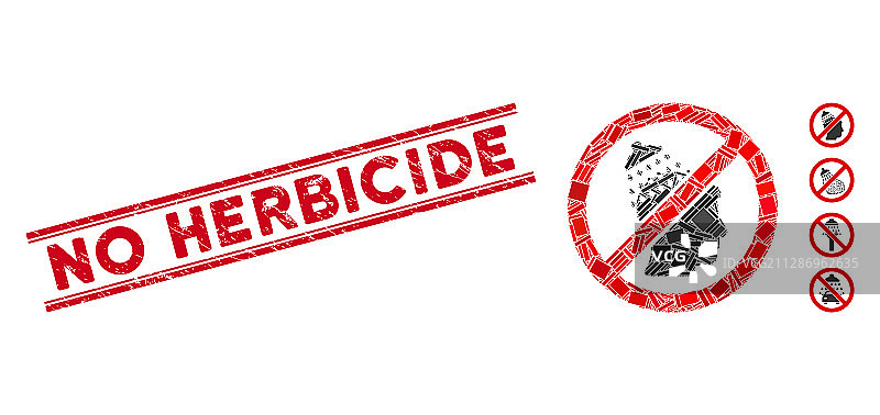 无淋浴喷头马赛克和损坏，无除草剂图片素材