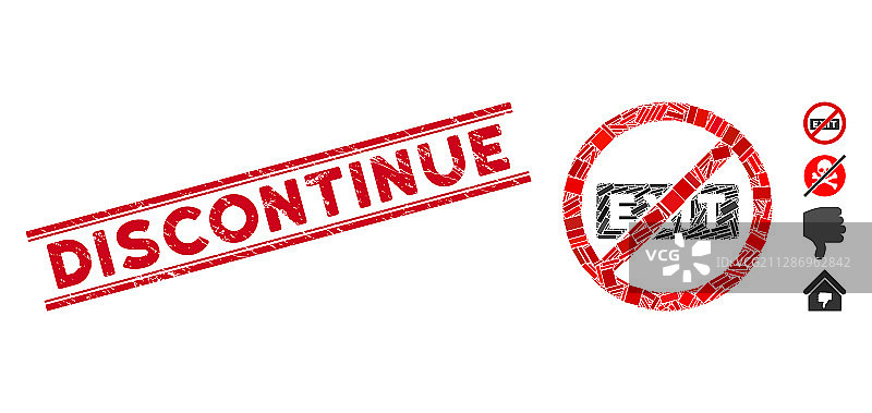 禁止疏散马赛克和停止标志图片素材