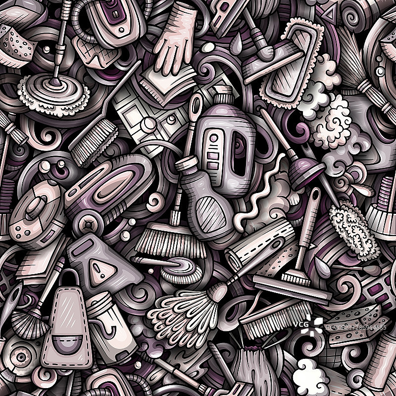 卡通手绘涂鸦清洁无缝背景图片素材