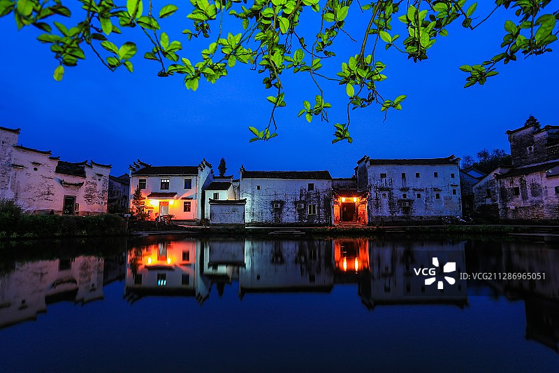八卦村夜色。摄于浙江兰溪市诸葛八卦村。图片素材