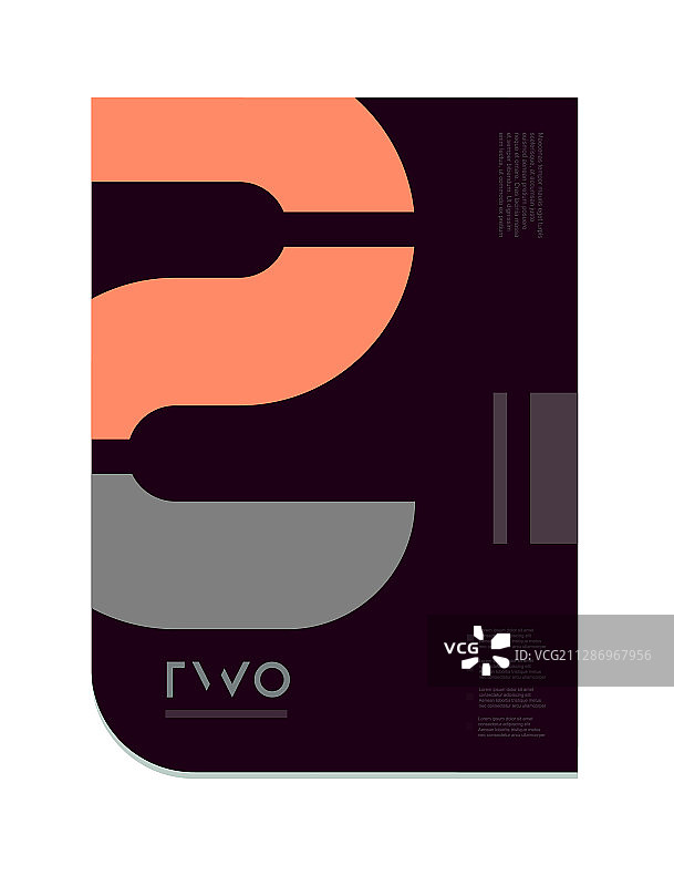 橙色灰色白色数字2图标宣传册标志图片素材