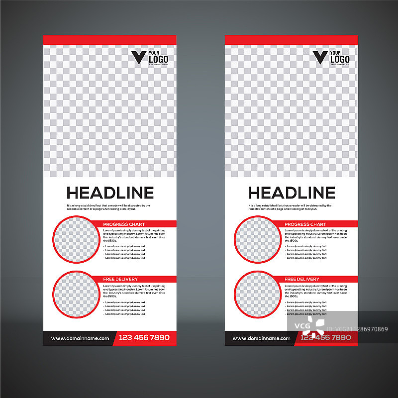 卷起横幅垂直设计模板横幅图片素材