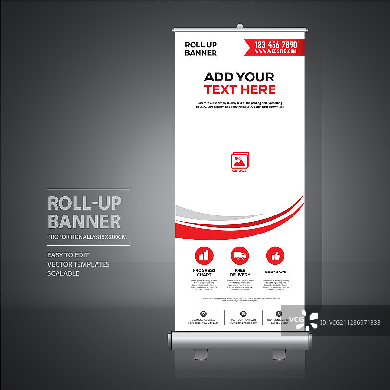 卷起横幅垂直设计模板横幅图片素材