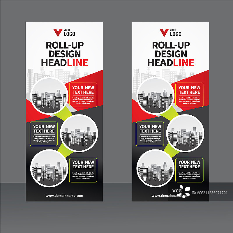 卷起横幅垂直设计模板横幅图片素材