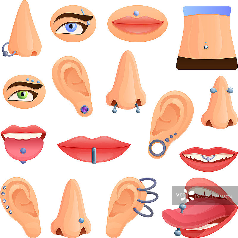 卡通风格的穿孔图标图片素材