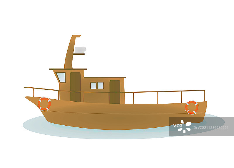 棕色渔船图片素材