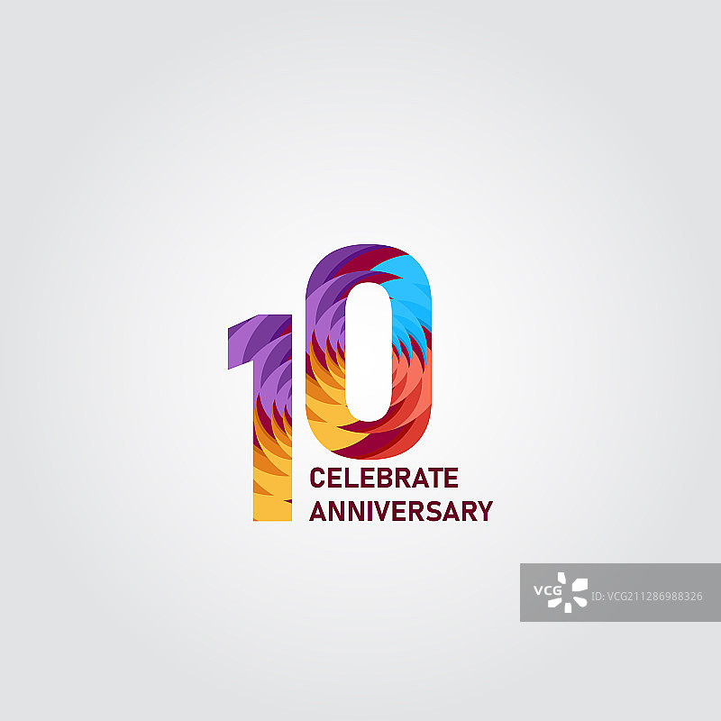 10周年优雅彩虹模板图片素材