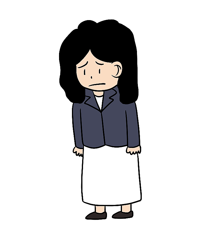 元素：情绪低落的女职员图片素材