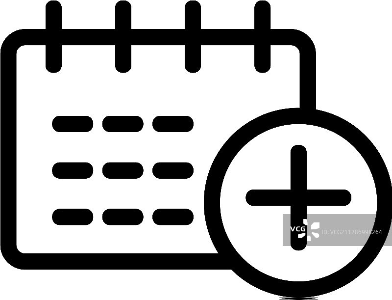 日历批准图标隔离轮廓图片素材