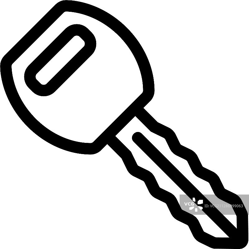 隔离轮廓符号的钥匙图标图片素材