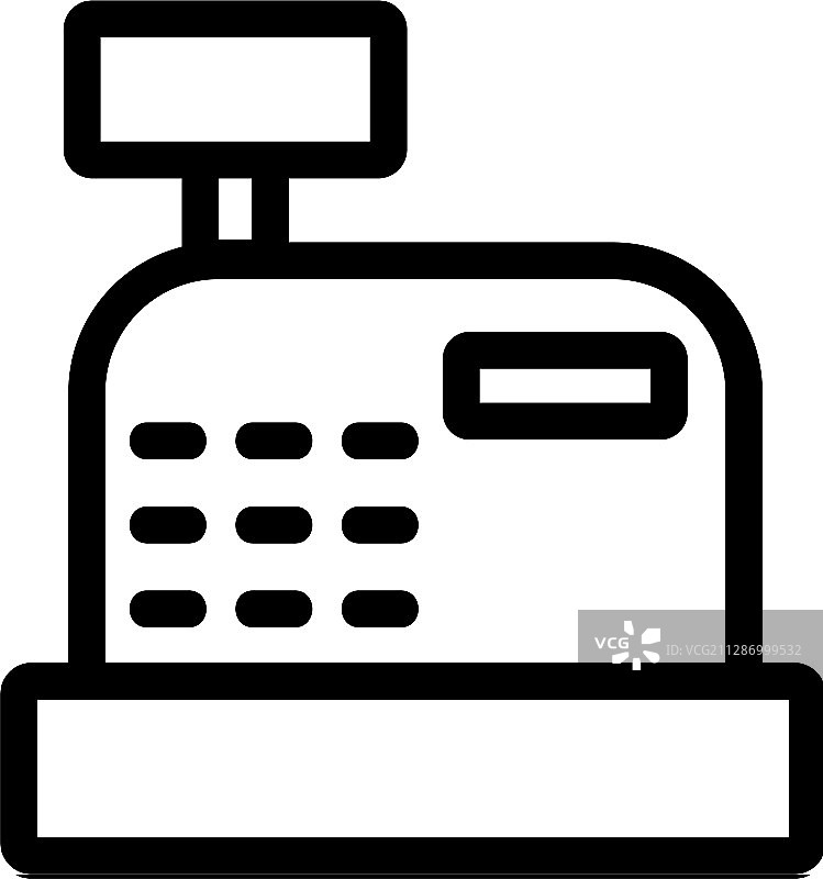 收银员图标轮廓符号图片素材
