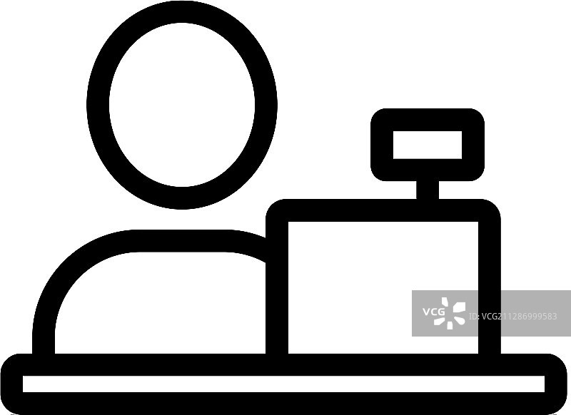 收银员图标轮廓符号图片素材