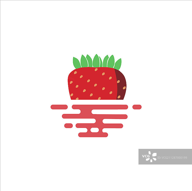 漂浮草莓水果Logo图标设计图片素材