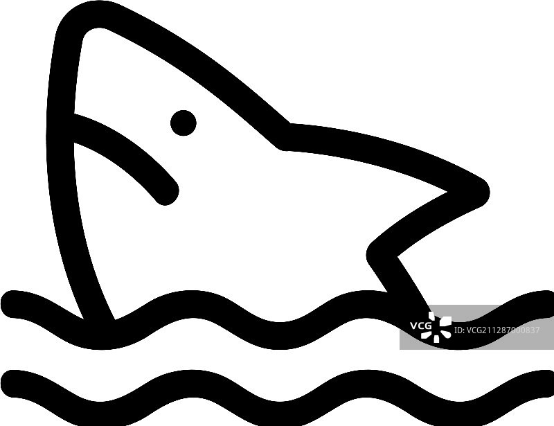 鲨鱼轮廓图标图片素材