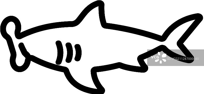 鲨鱼轮廓图标图片素材