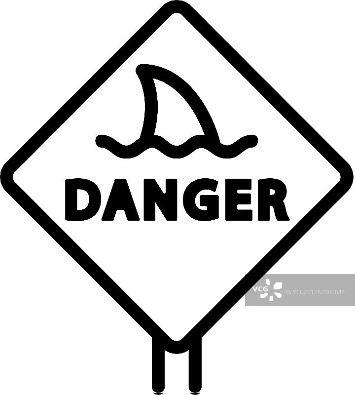 鲨鱼轮廓图标图片素材