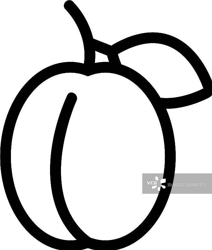 桃子轮廓图标图片素材