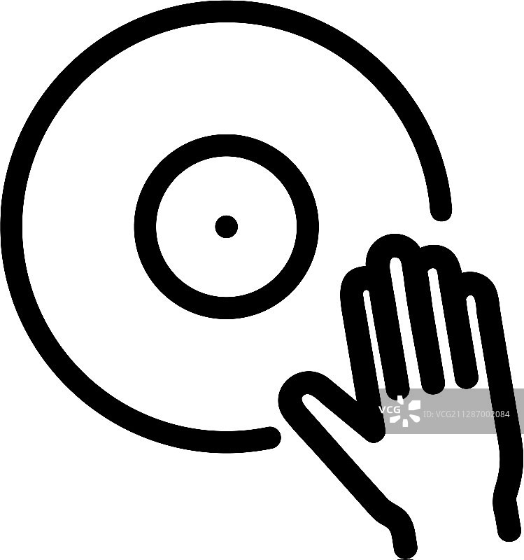DJ黑胶唱片轮廓符号图片素材