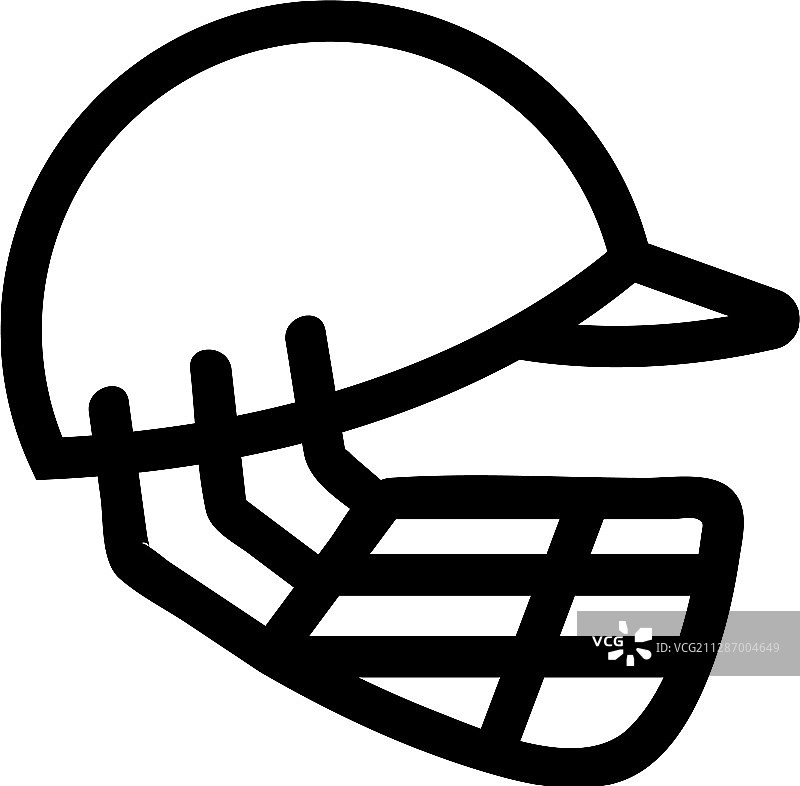 板球头盔图标轮廓图片素材