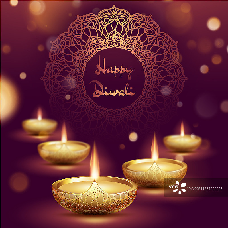 印度排灯节油灯模板图片素材