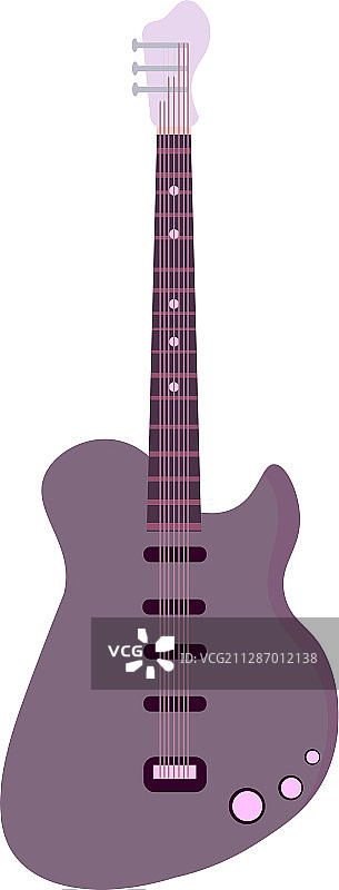 白色背景上的弦式电吉他图片素材