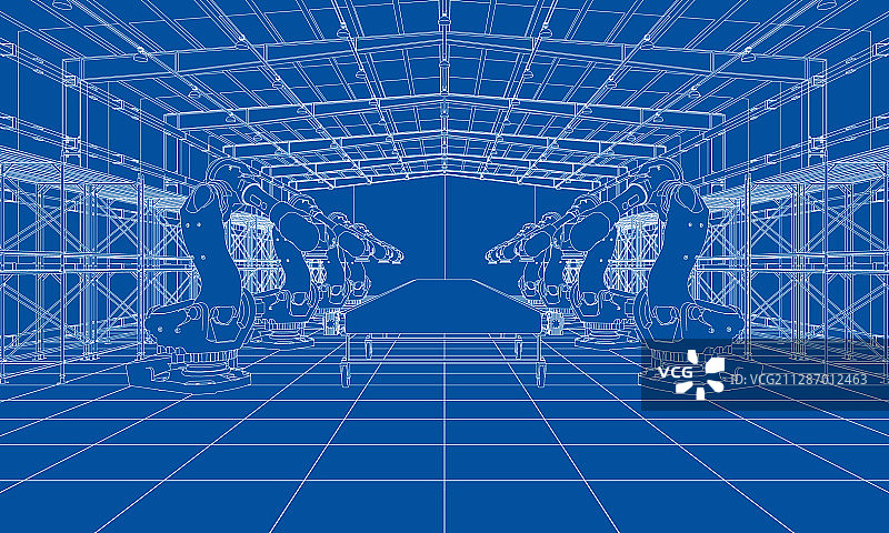 带有工业机器人手臂的植物图片素材