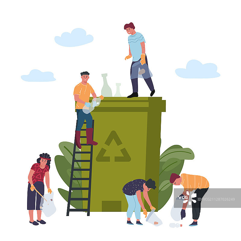 人们参与回收的概念图片素材