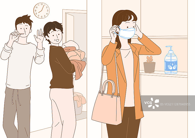 扁平风格居家概念插画001图片素材