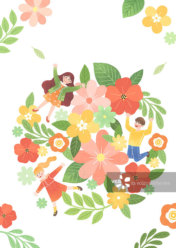 春季活动海报和banner模板设计插画001图片素材