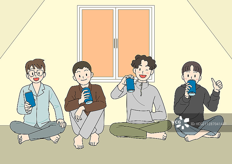 我们是一家人，幸福家庭插画图片素材