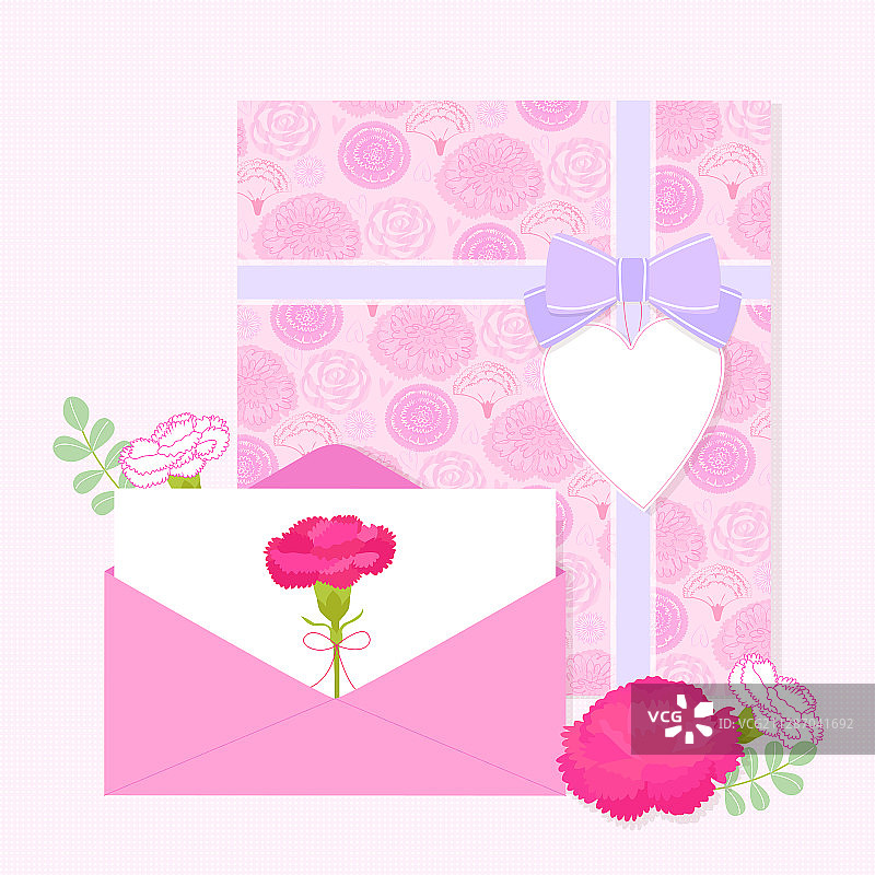 康乃馨花背景。花卉组成插图009图片素材