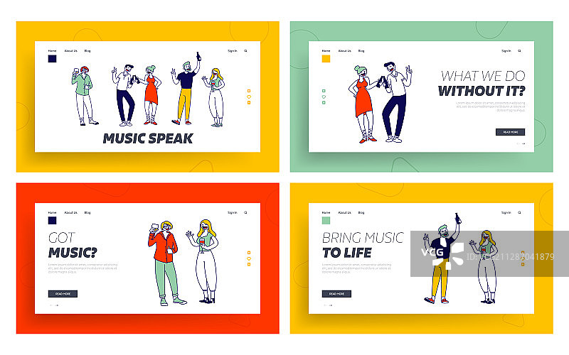 夜生活网站着陆页：年轻人图片素材