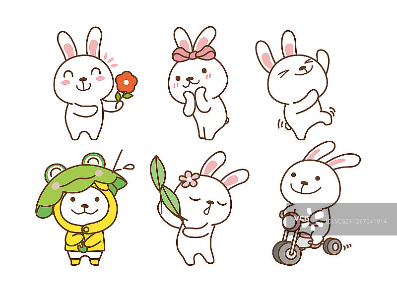 表情符号集：卡通动物表情插画011图片素材