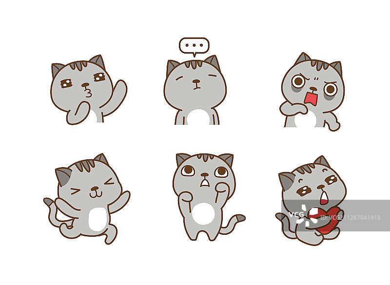 表情符号集：卡通动物Emoji插画008图片素材