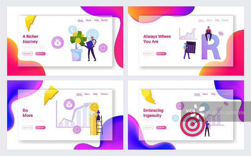 投资回报率策略网站着陆页图片素材