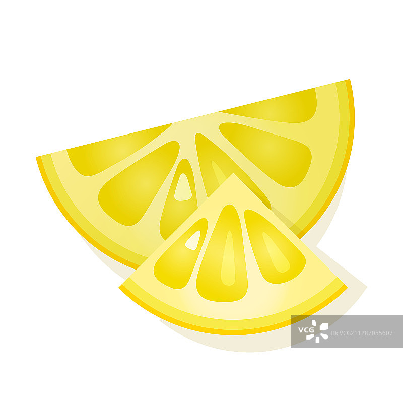 白色背景上的柠檬切片图片素材