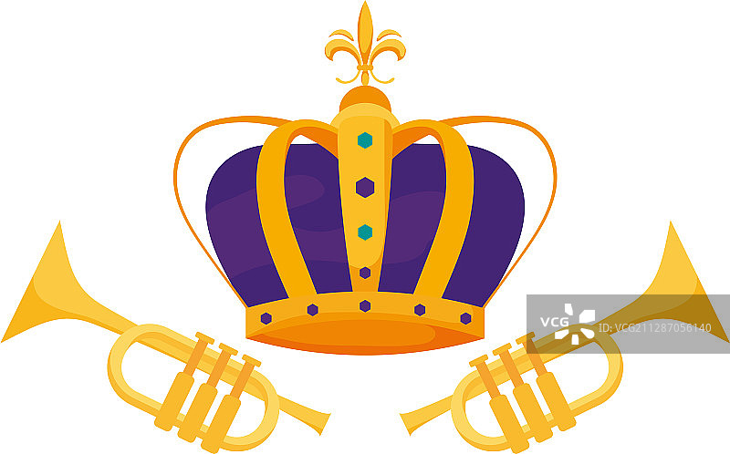 皇家王冠和小号设计图片素材