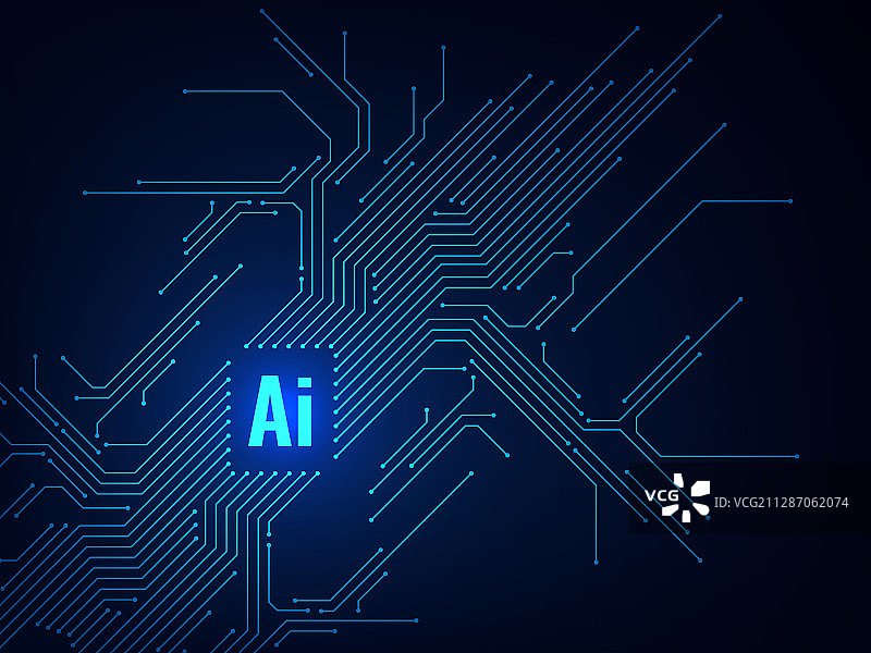 AI芯片组电路板电子元件图片素材