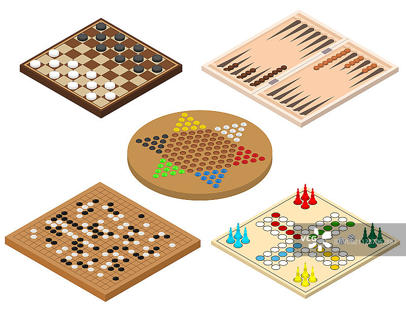 3D棋盘游戏标志2.5D图标合集图片素材