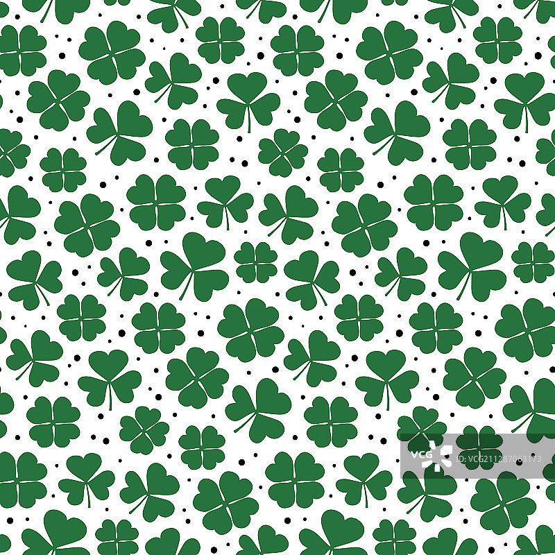 绿色三叶草无缝图案图片素材