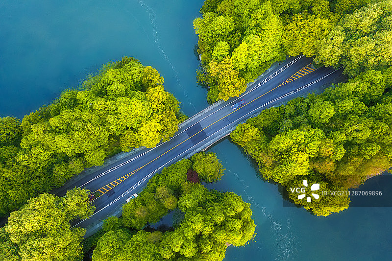 航拍杨公堤图片素材