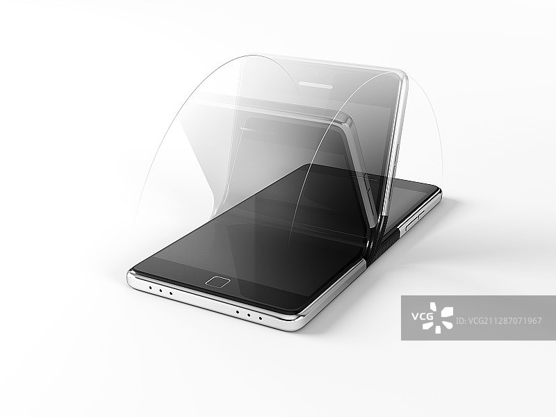 可折叠智能手机概念插图图片素材
